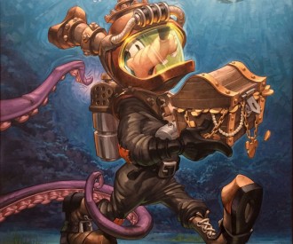 Greg McCullough Goofy Diver Painiting with Hidden Mickeys