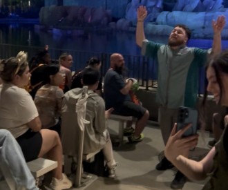 Entire Fantasmic Amphitheater Sings Happy Birthday